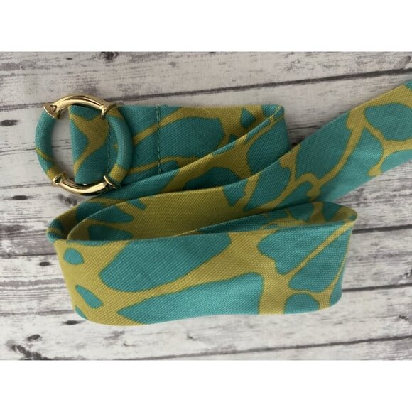 J. Crew Multicolor Striped Fabric Loop Belt, Teal & Green, Linen Cotton S/M - Picture 6 of 7